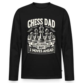 Chess Player Chess Dad Dad Chess Dad - Men's Premium Organic Long Sleeve Shirt - black - Front - Nico (187cm)