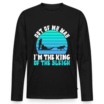 Sledding Sled dogs - Men's Premium Organic Long Sleeve Shirt - black - Front - Nico (187cm)