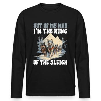 Sledding Sled dogs - Men's Premium Organic Long Sleeve Shirt - black - Front - Nico (187cm)