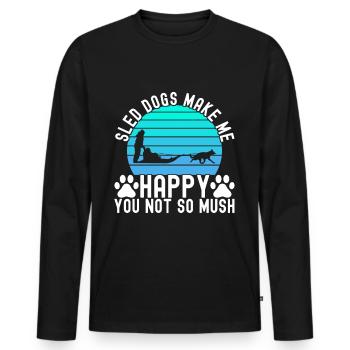 Sledding Sled dogs - Men's Premium Organic Long Sleeve Shirt - black - Front - Nico (187cm)