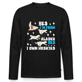 Sledding Sled dogs - Men's Premium Organic Long Sleeve Shirt - black - Front - Nico (187cm)