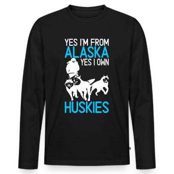 Sledding Sled dogs - Men's Premium Organic Long Sleeve Shirt - black - Front - Nico (187cm)