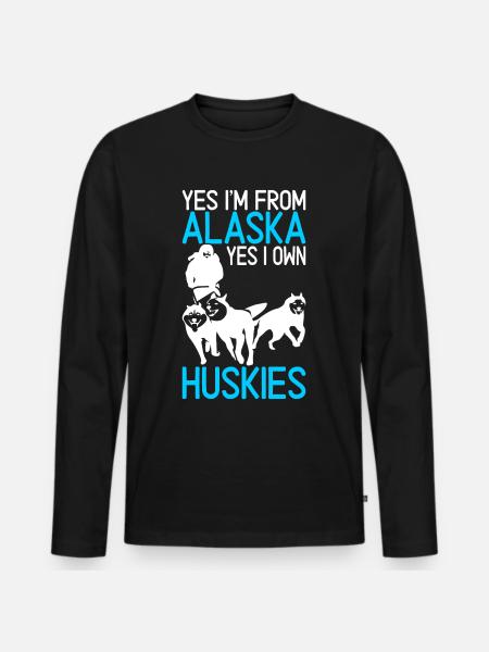 Sledding Sled dogs - Men's Premium Organic Long Sleeve Shirt - black