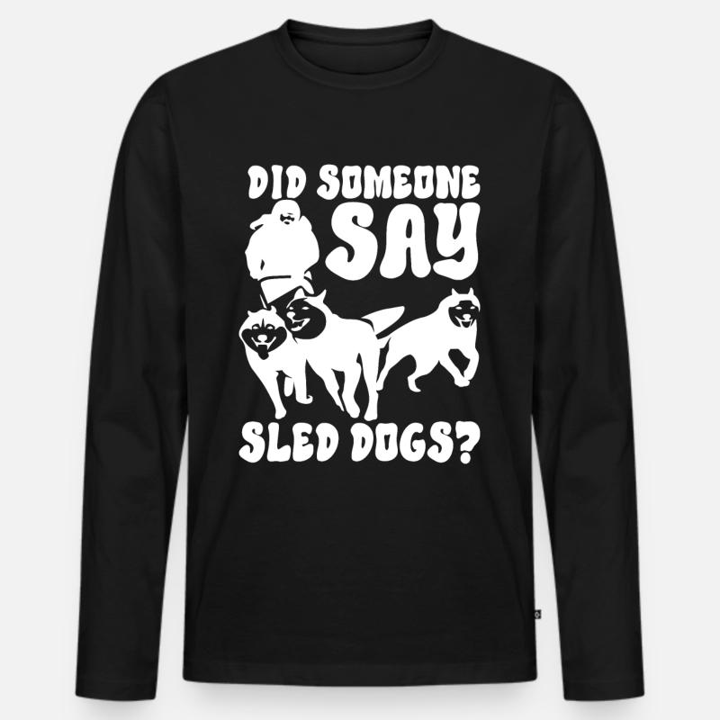 Schlittenfahren Schlittenhunde - Männer Premium Bio Langarmshirt - Schwarz