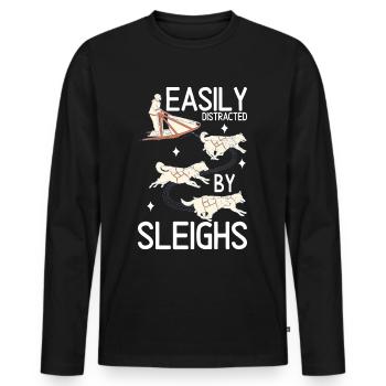 Sledding Sled dogs - Men's Premium Organic Long Sleeve Shirt - black - Front - Nico (187cm)