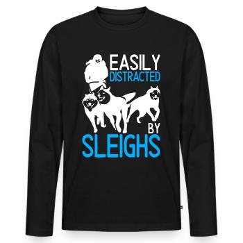 Sledding Sled dogs - Men's Premium Organic Long Sleeve Shirt - black - Front - Nico (187cm)