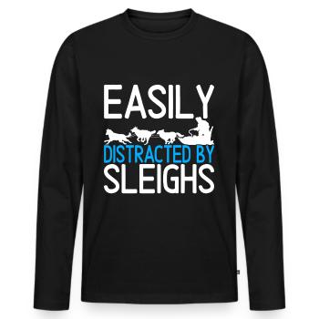 Sledding Sled dogs - Men's Premium Organic Long Sleeve Shirt - black - Front - Nico (187cm)