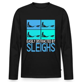Sledding Sled dogs - Men's Premium Organic Long Sleeve Shirt - black - Front - Nico (187cm)
