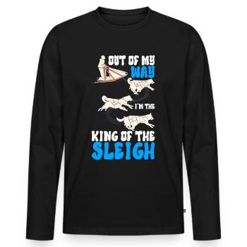 Sledding Sled dogs - Men's Premium Organic Long Sleeve Shirt - black - Front - Nico (187cm)