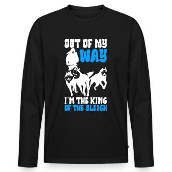 Sledding Sled dogs - Men's Premium Organic Long Sleeve Shirt - black - Front - Nico (187cm)
