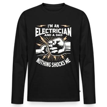 Elektriker Elektroniker Elektroinstallateur - Männer Premium Bio Langarmshirt - Schwarz - Vorne - Nico (187cm)