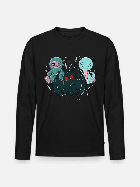 Kawaii Pastel Goth Cryptids - Men's Premium Organic Long Sleeve Shirt - black