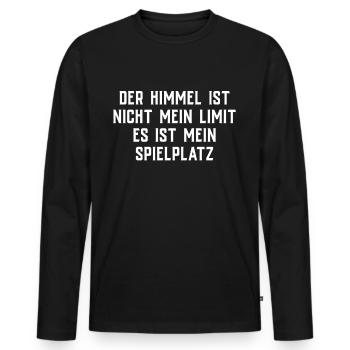 Airplane Tshirt Men's Helicopter Pilot Airplane - Men's Premium Organic Long Sleeve Shirt - black - Front - Nico (187cm)
