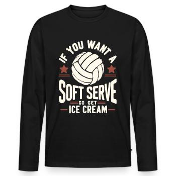 volley-ball, joueurs de volley-ball drôles, joueurs de volley-ball - T-shirt manches longues Premium bio Homme - noir - Devant - Nico (187cm)