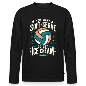 volley-ball, joueurs de volley-ball drôles, joueurs de volley-ball - T-shirt manches longues Premium bio Homme - noir - Devant - Nico (187cm)