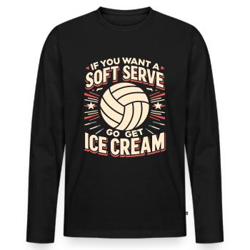 volley-ball, joueurs de volley-ball drôles, joueurs de volley-ball - T-shirt manches longues Premium bio Homme - noir - Devant - Nico (187cm)