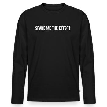 Bowling - Épargnez-moi l’effort - T-shirt manches longues Premium bio Homme - noir - Devant - Nico (187cm)