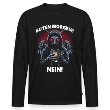 Bonjour Non - T-shirt manches longues Premium bio Homme - noir - Devant - Nico (187cm)