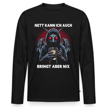 Sympa je peux aussi apporter mais rien n’apporte - T-shirt manches longues Premium bio Homme - noir - Devant - Nico (187cm)