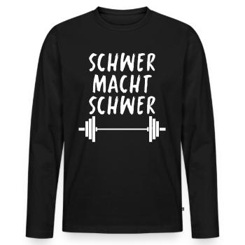 T-shirt de gymnastique drôle de remise en forme Gym d’entraînement - T-shirt manches longues Premium bio Homme - noir - Devant - Nico (187cm)