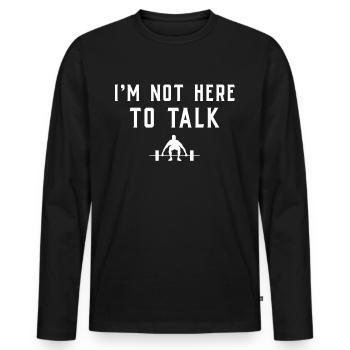 T-shirt de gymnastique drôle de remise en forme Gym d’entraînement - T-shirt manches longues Premium bio Homme - noir - Devant - Nico (187cm)