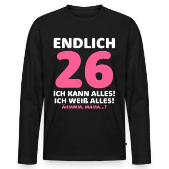 Endlich 35 Ich Kann Alles Ich Weiß Alles - Männer Premium Bio Langarmshirt - Schwarz - Vorne - Nico (187cm)