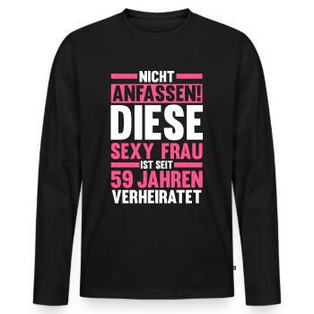 Mariage Marée Mariage 59 ans Mariage marié - T-shirt manches longues Premium bio Homme - noir - Devant - Nico (187cm)