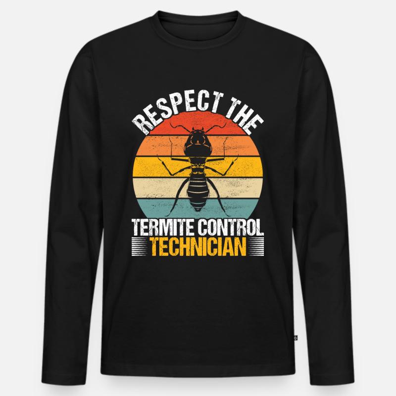 Pest Control Exterminator - Men's Premium Organic Long Sleeve Shirt - black