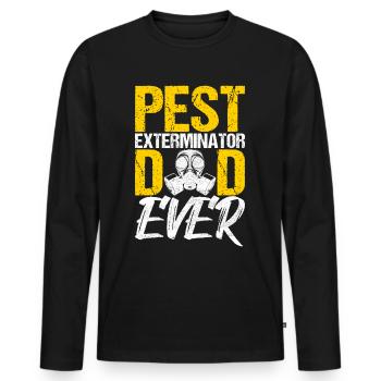 Pest Control Exterminator - Men's Premium Organic Long Sleeve Shirt - black - Front - Nico (187cm)