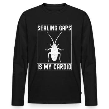 Pest Control Exterminator - Men's Premium Organic Long Sleeve Shirt - black - Front - Nico (187cm)