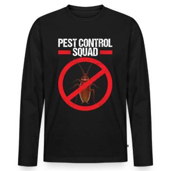 Pest Control Exterminator - Men's Premium Organic Long Sleeve Shirt - black - Front - Nico (187cm)