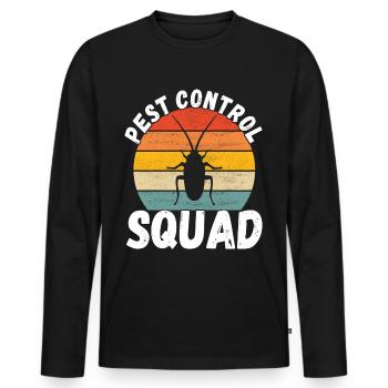 Pest Control Exterminator - Men's Premium Organic Long Sleeve Shirt - black - Front - Nico (187cm)