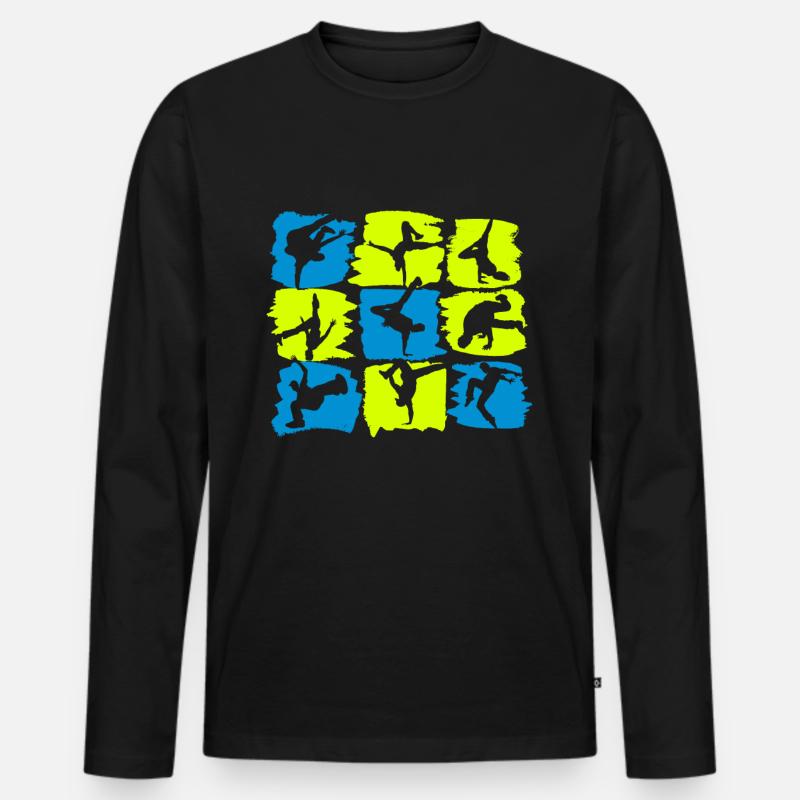 Breakdance Breakdancer - Tänzer B-Boying Geschenk - Männer Premium Bio Langarmshirt - Schwarz
