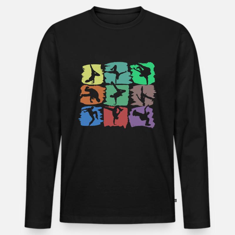 Breakdance und Breakdancer - B-Boying Geschenk - Männer Premium Bio Langarmshirt - Schwarz
