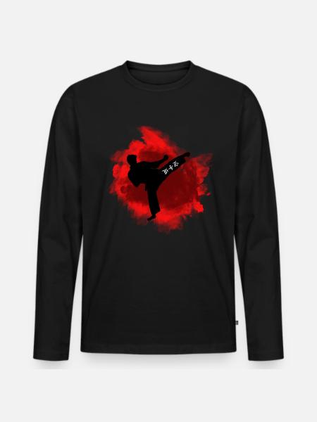 Karate - Männer Premium Bio Langarmshirt - Schwarz