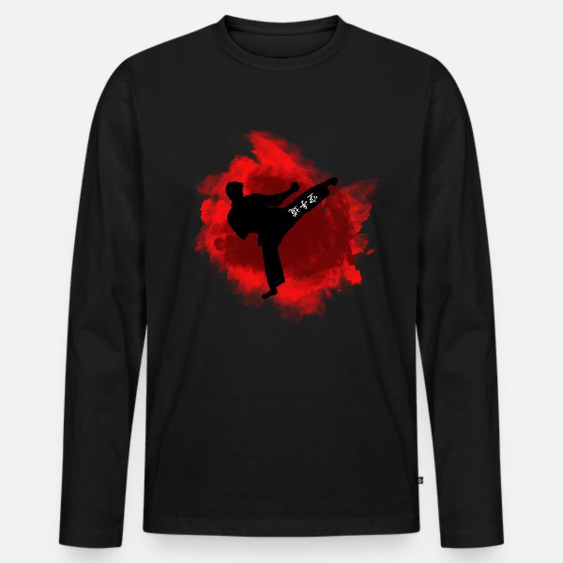 Karate - Männer Premium Bio Langarmshirt - Schwarz