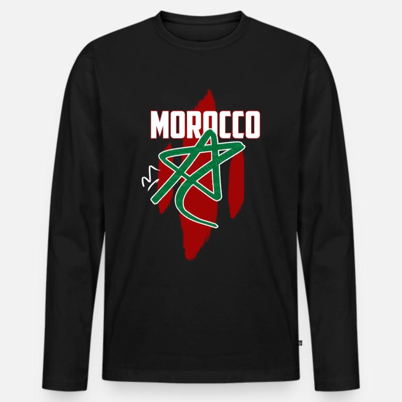 Marokko - Männer Premium Bio Langarmshirt - Schwarz