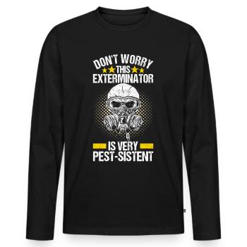 Pest Control Exterminator - Men's Premium Organic Long Sleeve Shirt - black - Front - Nico (187cm)