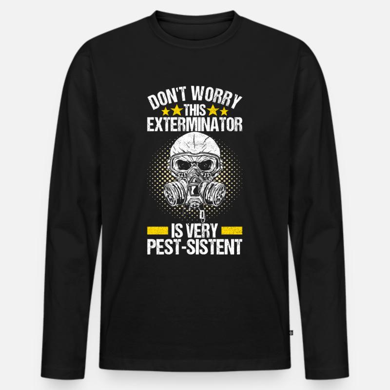 Pest Control Exterminator - Men's Premium Organic Long Sleeve Shirt - black