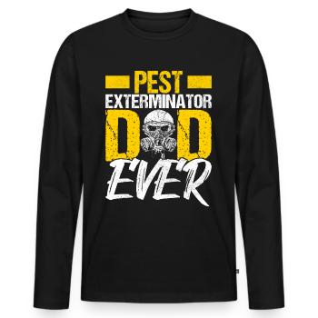 Pest Control Exterminator - Men's Premium Organic Long Sleeve Shirt - black - Front - Nico (187cm)