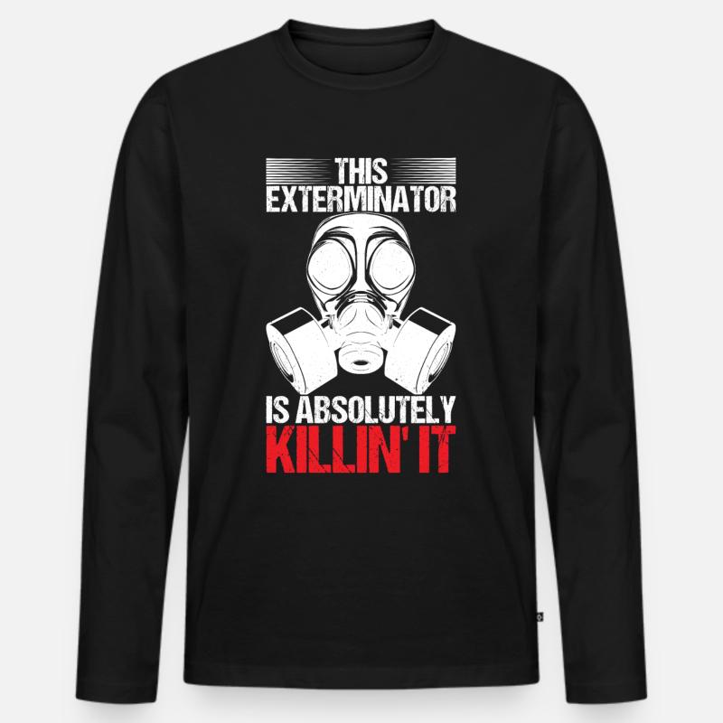 Pest Control Exterminator - Men's Premium Organic Long Sleeve Shirt - black