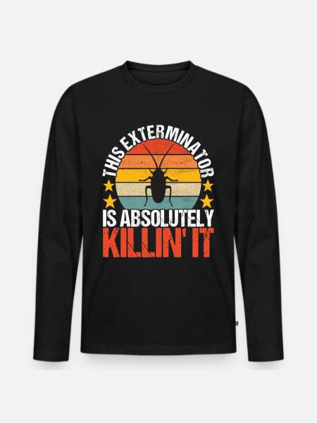 Pest Control Exterminator - Men's Premium Organic Long Sleeve Shirt - black