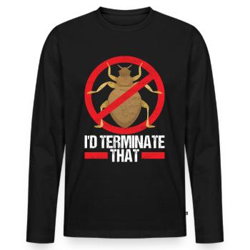 Pest Control Exterminator - Men's Premium Organic Long Sleeve Shirt - black - Front - Nico (187cm)
