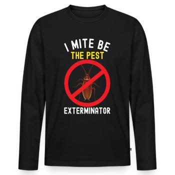 Pest Control Exterminator - Men's Premium Organic Long Sleeve Shirt - black - Front - Nico (187cm)