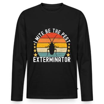 Pest Control Exterminator - Men's Premium Organic Long Sleeve Shirt - black - Front - Nico (187cm)