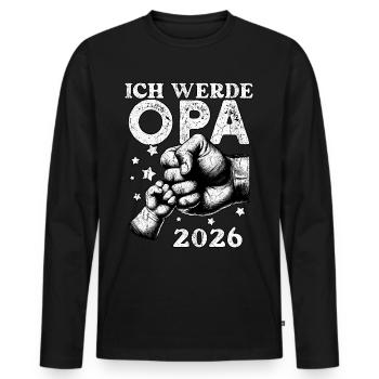Je serai grand-père en 2026 - T-shirt manches longues Premium bio Homme - noir - Devant - Nico (187cm)