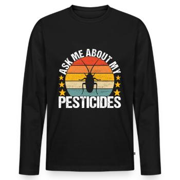Pest Control Exterminators - Men's Premium Organic Long Sleeve Shirt - black - Front - Nico (187cm)