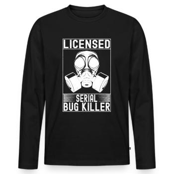 Pest Control Exterminators - Men's Premium Organic Long Sleeve Shirt - black - Front - Nico (187cm)