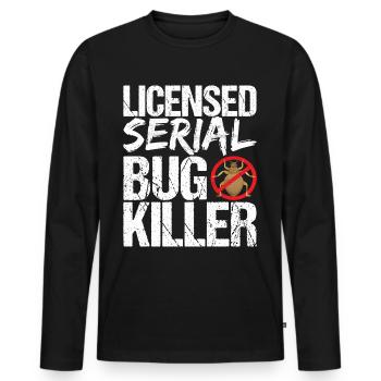 Pest Control Exterminators - Men's Premium Organic Long Sleeve Shirt - black - Front - Nico (187cm)