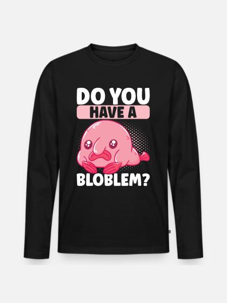 Cute Blob Fish Ugly Fish - Men's Premium Organic Long Sleeve Shirt - black